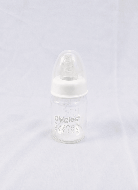 Giggles 50ml Baby Feeding Bottle with BPA-free construction, soft silicone nipple, compact design, and easy-to-hold shape for safe, comfortable feeding of newborns and infants.
