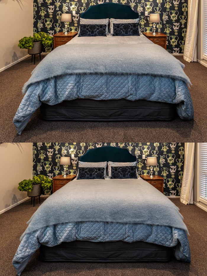 Mohair Throw Blanket Australia Glacier Blue