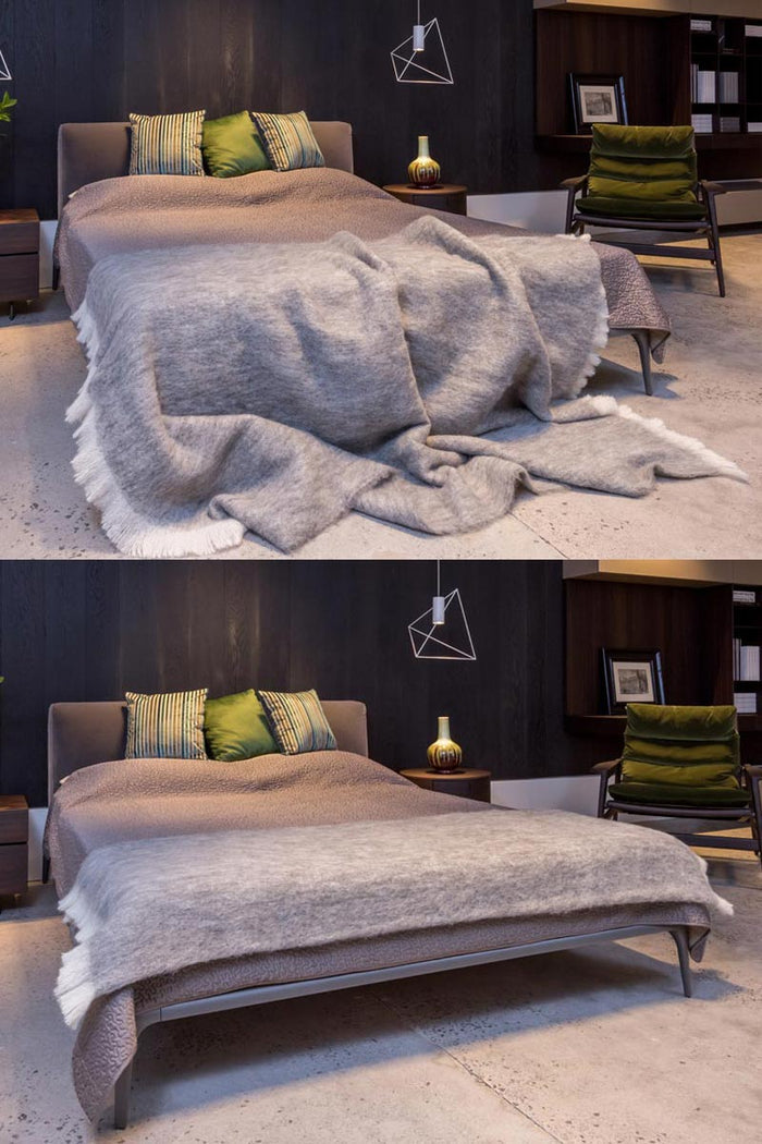 Alpaca Blanket Australia - Granite Grey Brushed Alpaca Throw Blanket