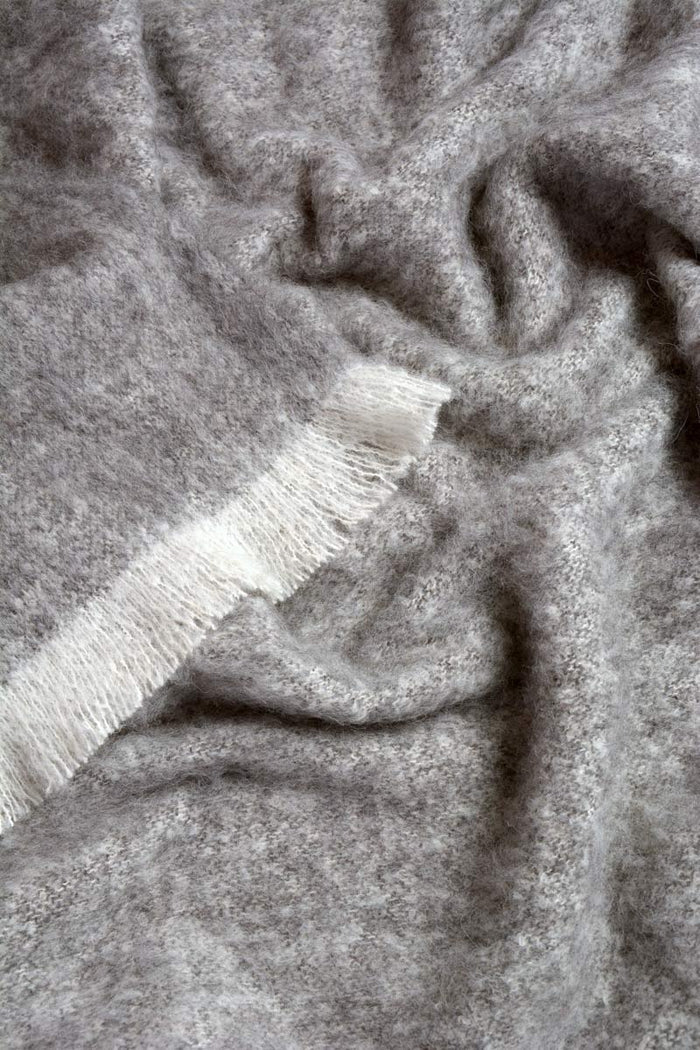 Granite Grey Brushed Alpaca Throw Blanket