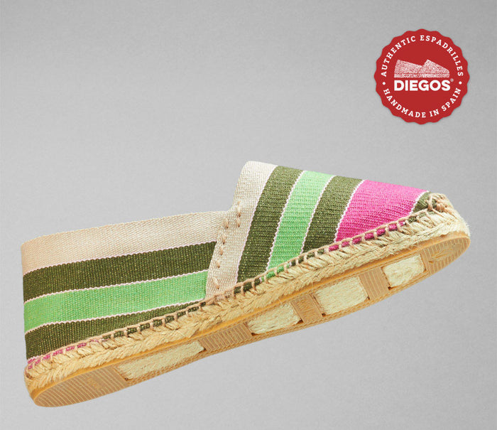 Green stripe espadrilles