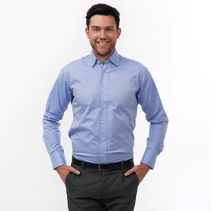 Herringbone Azure Formal Shirt