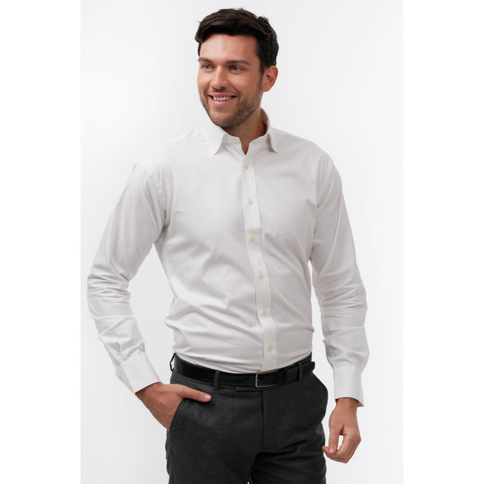Herringbone Cream Formal Shirt