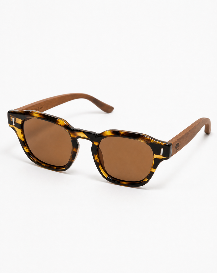 Hoʻokele Koa and Tortoise Sunglasses - Side View
