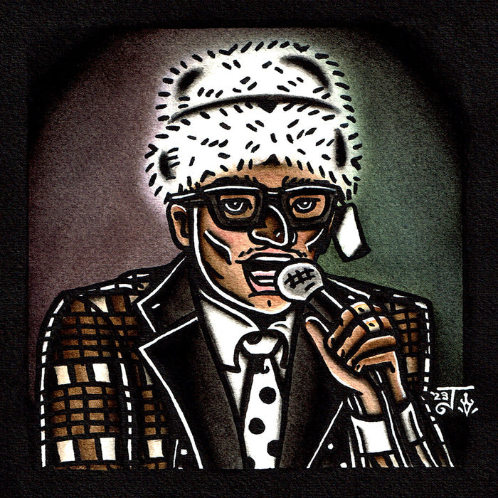American traditional tattoo flash illustration Shock G Digital Underground Humpty Dance watercolor Painting.