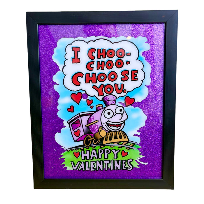 I Choo Choose You Framed Glitter Print