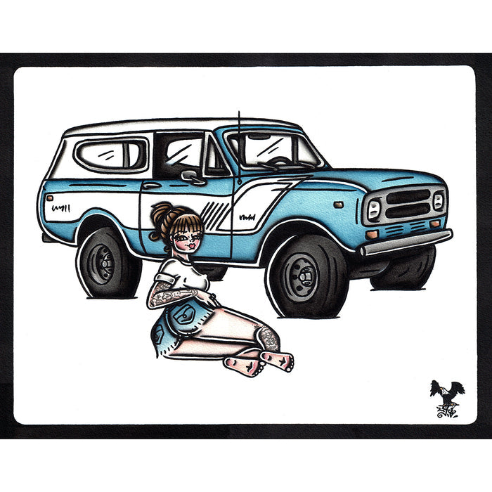 IH Scout Pinup Original Painting