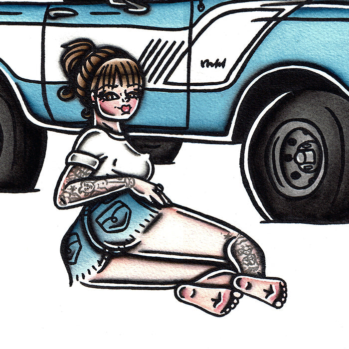 IH Scout Pinup Original Painting