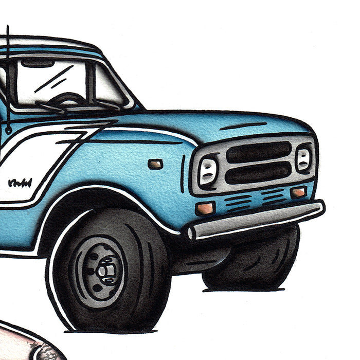 IH Scout Pinup Original Painting