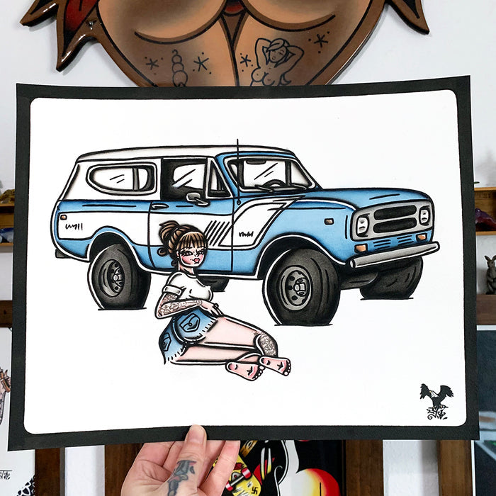 IH Scout Pinup Original Painting
