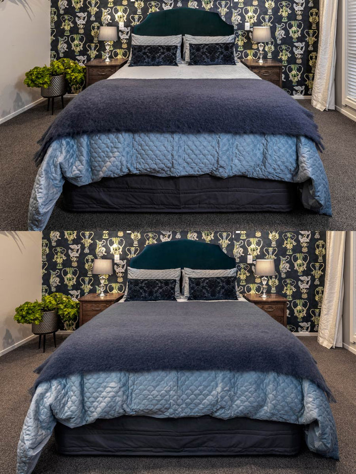 Mohair Throw Blanket NZ Indigo Blue