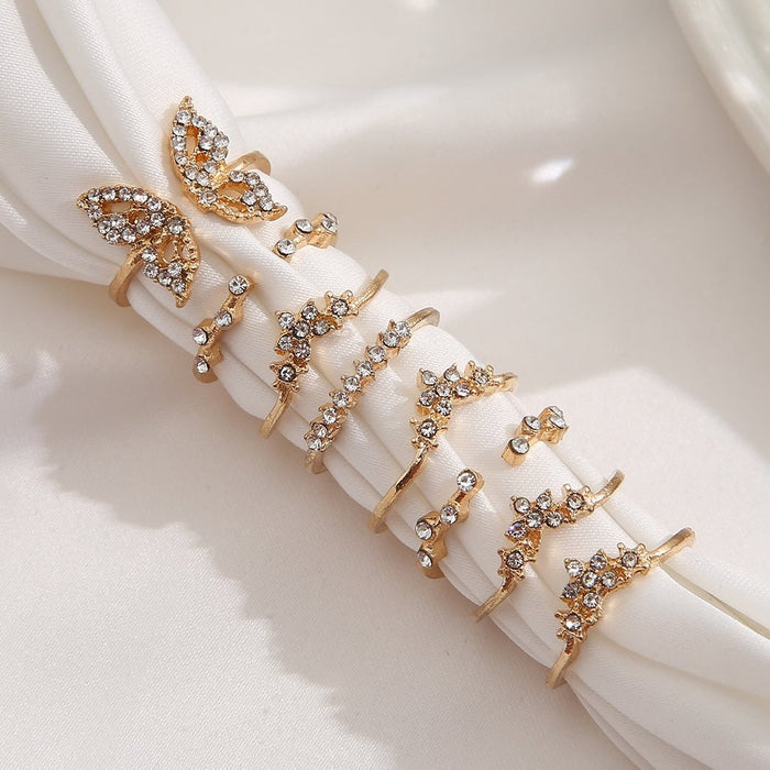 Iris Intricate Gold Ring Set
