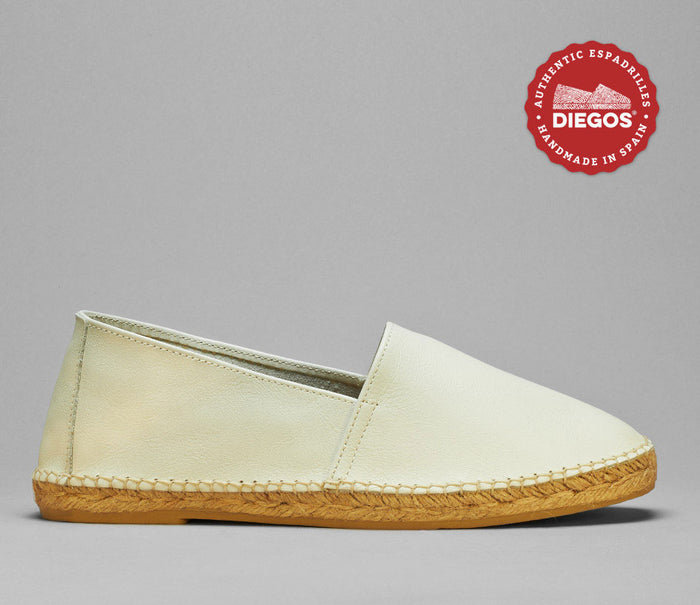 Ivory leather espadrille