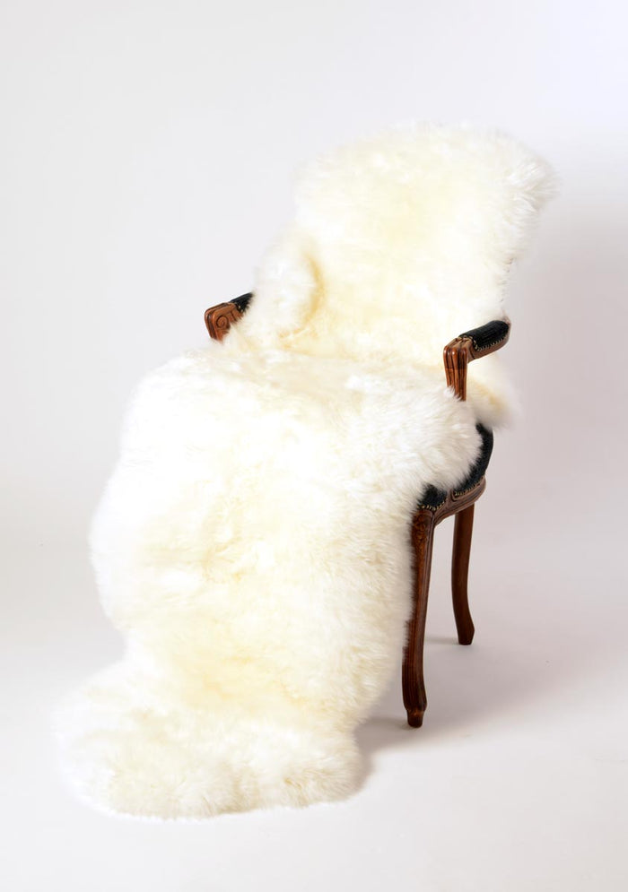 Sheepskin Rug NZ double length ivory wool