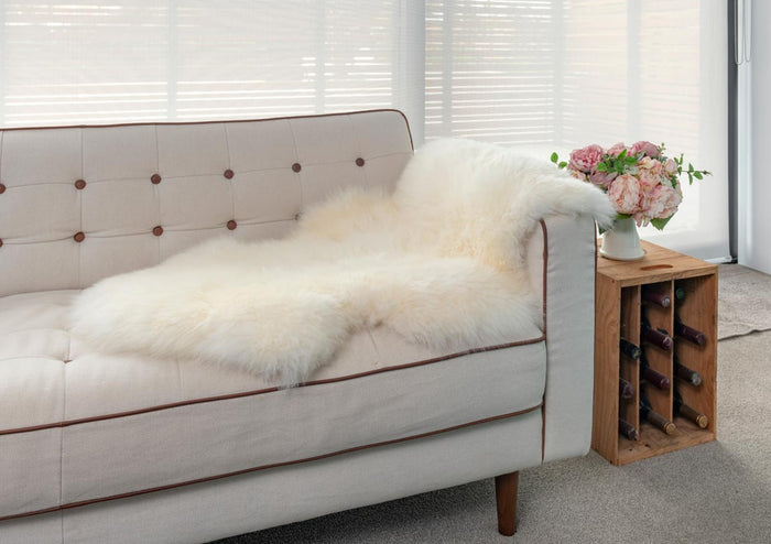 Ivory Wool Sheepskin Rug - Large Single Skin