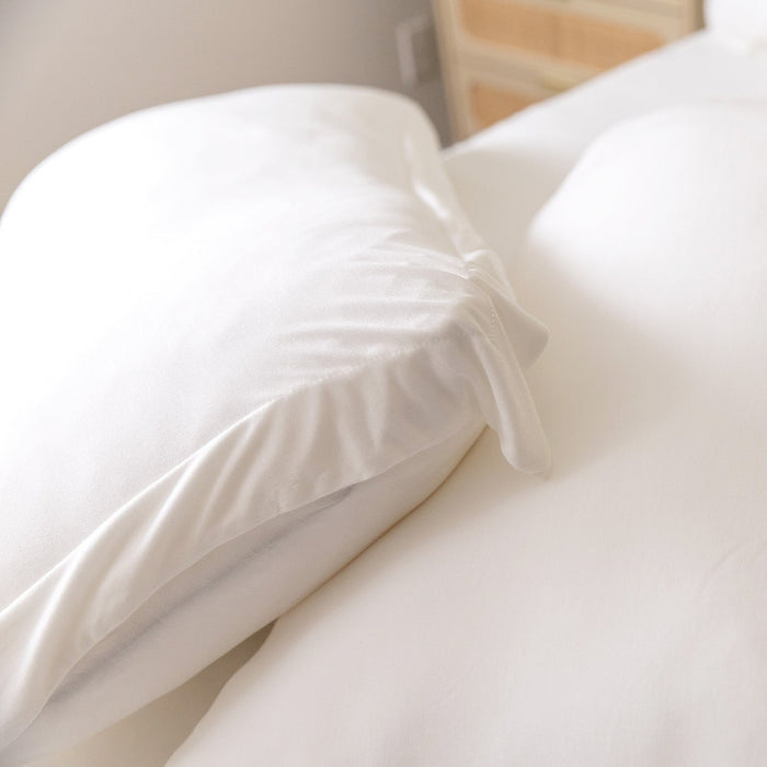 Jersey Knit Pillowcase Set in Ivory White