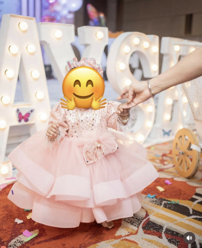 JINGLE BELLS Party Wear Peach Frock/Dress