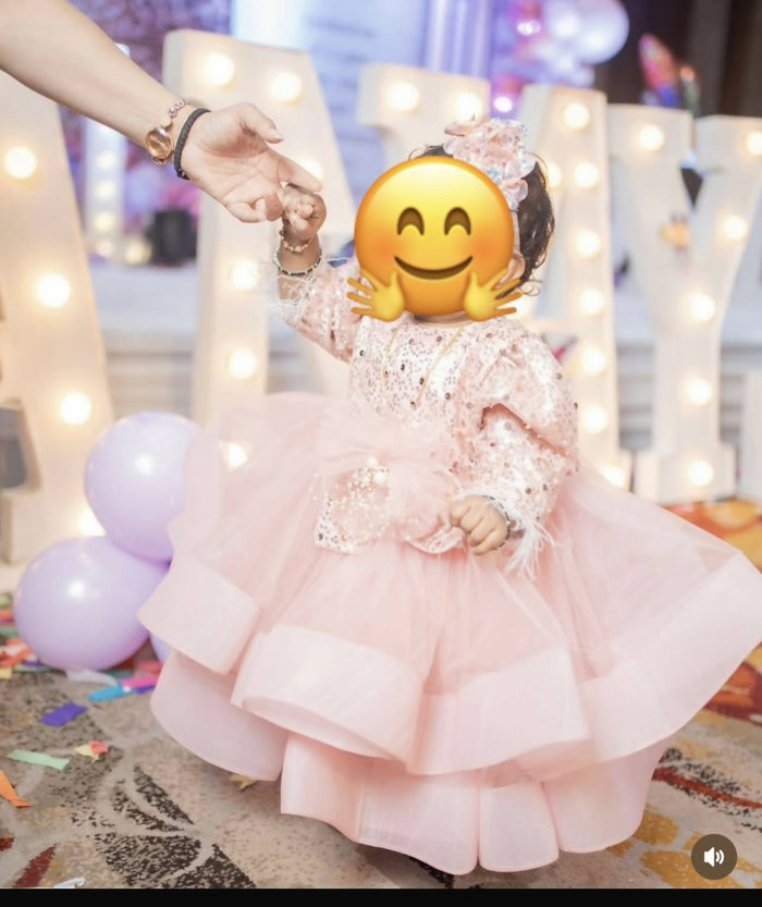 JINGLE BELLS Party Wear Peach Frock/Dress