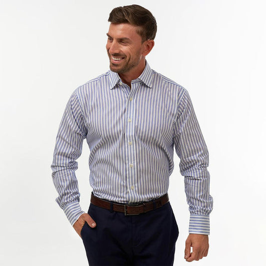 Kent Stripe Navy Formal Shirt