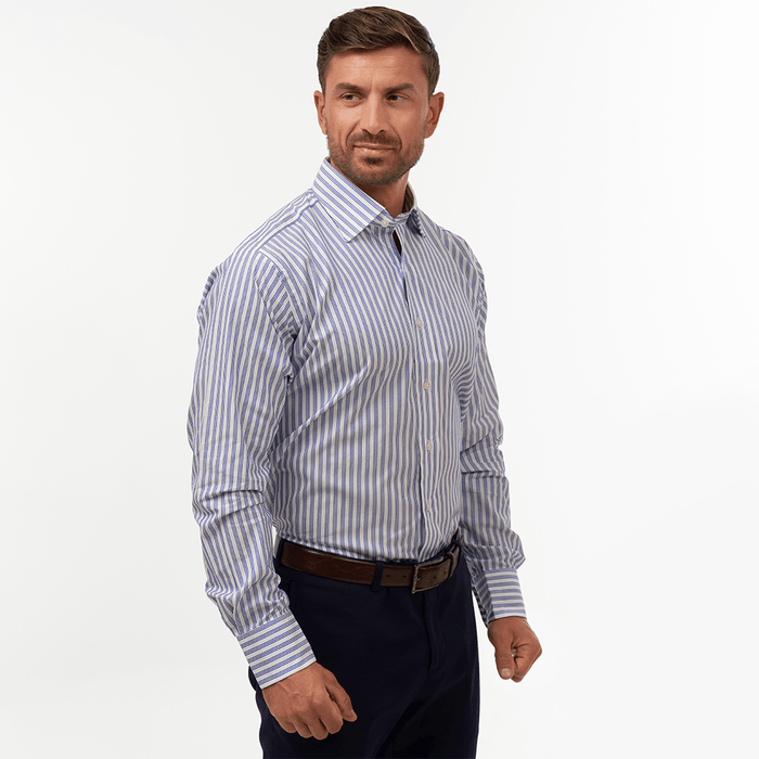 Kent Stripe Navy Formal Shirt