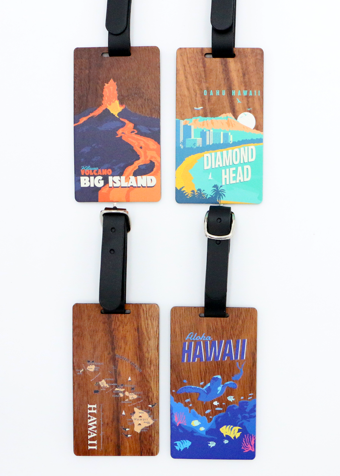 Koa Wood Luggage Tag - Aloha Hawaii