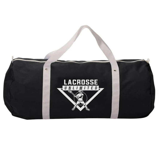 lacrosse unlimited black duffle lacrosse bag front view - Black