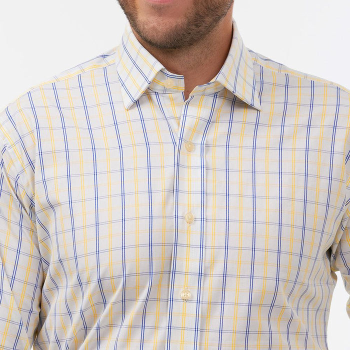 Langar Check Blue & Yellow Formal Shirt