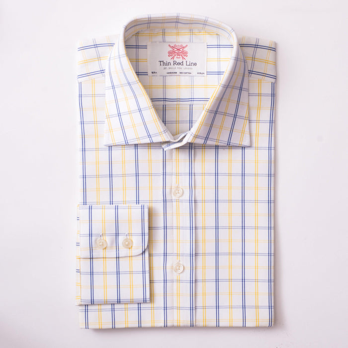 Langar Check Blue & Yellow Formal Shirt