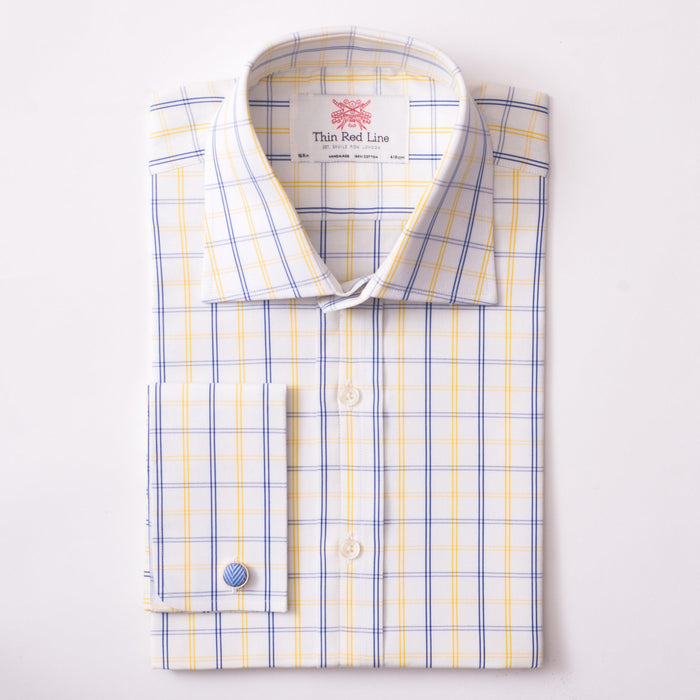 Langar Check Blue & Yellow Formal Shirt