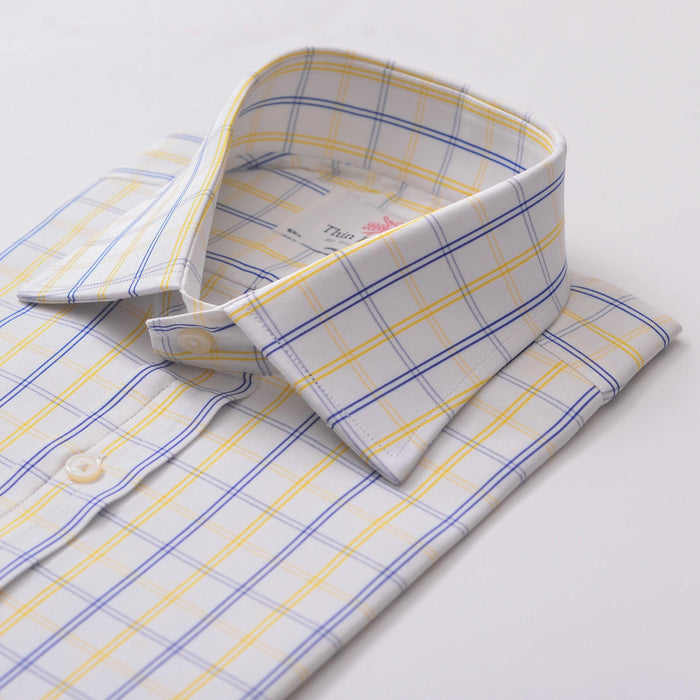 Langar Check Blue & Yellow Formal Shirt