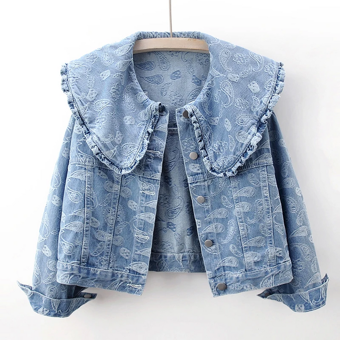 L'AURABLEND BIG COLLAR DENIM JACKET