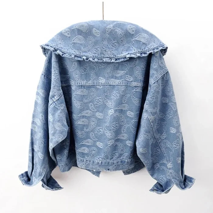 L'AURABLEND BIG COLLAR DENIM JACKET