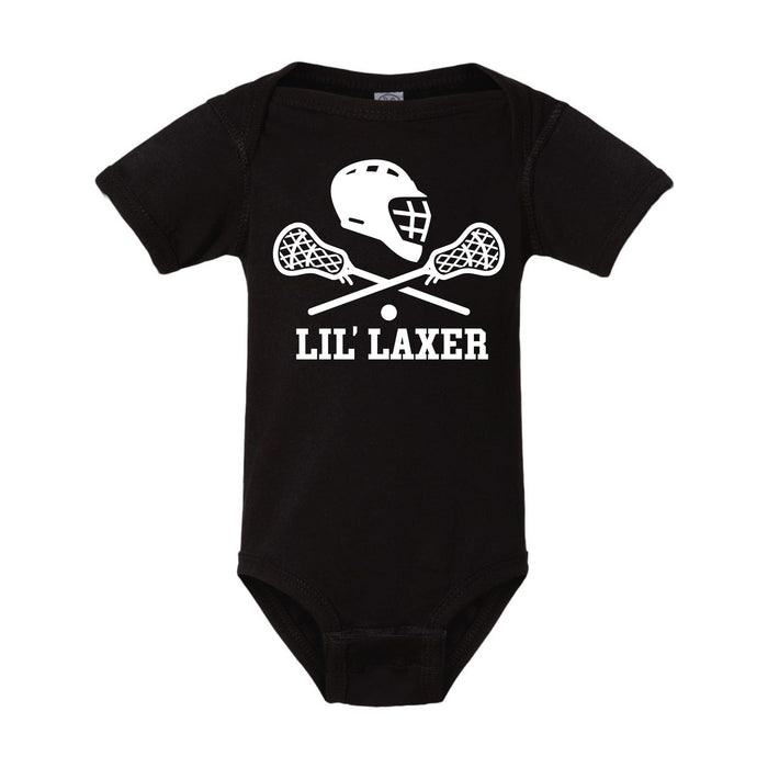 Lil Laxer Black Baby Onesie