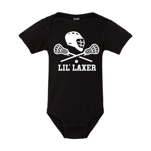 Lil Laxer Black Baby Onesie