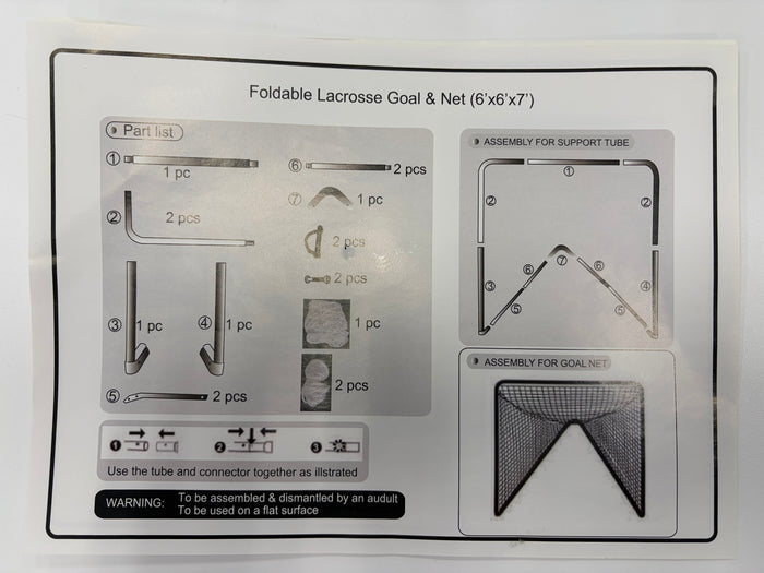 LU 6x6 Folding Lacrosse Goal