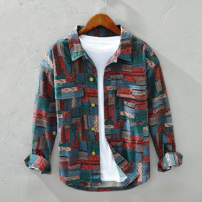LUCIANNO VINTAGE PATCHWORK SHIRT