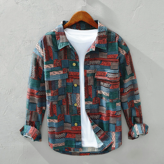 LUCIANNO VINTAGE PATCHWORK SHIRT