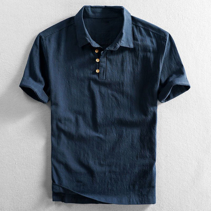 LUKE DAVIS LINEN POLO SHIRT