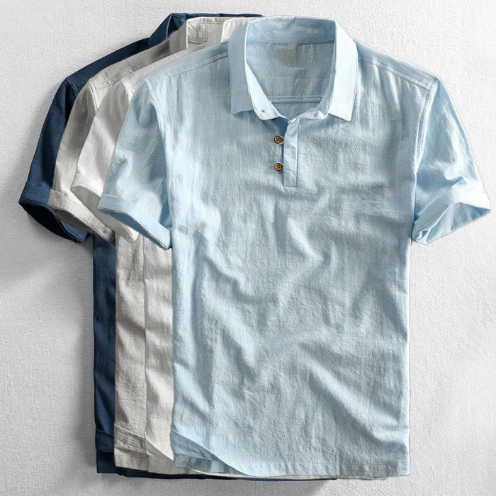 LUKE DAVIS LINEN POLO SHIRT