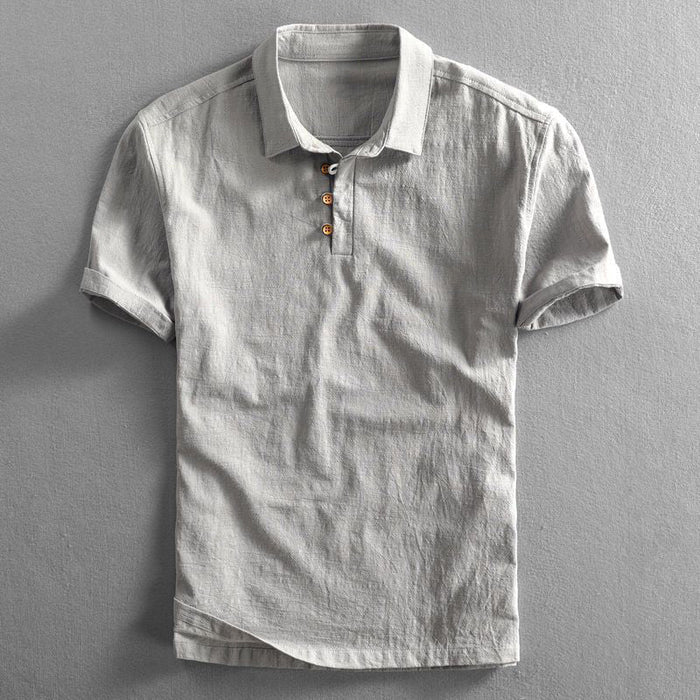 LUKE DAVIS LINEN POLO SHIRT