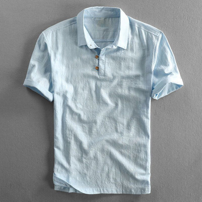 LUKE DAVIS LINEN POLO SHIRT