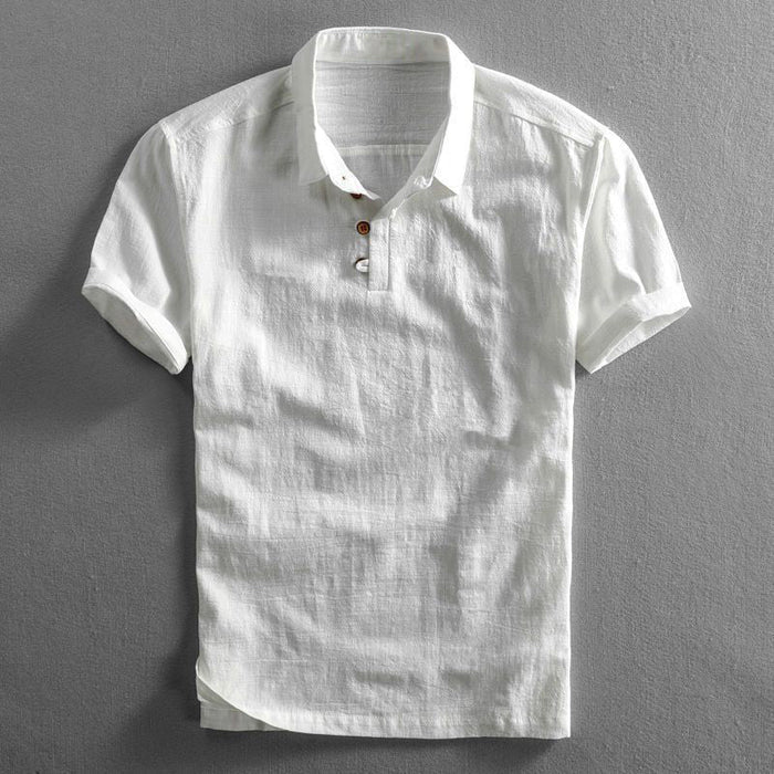 LUKE DAVIS LINEN POLO SHIRT