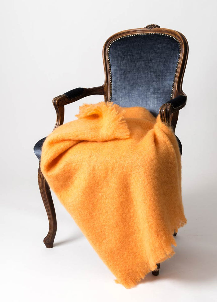 Mohair Throw Australia - Mango Orange