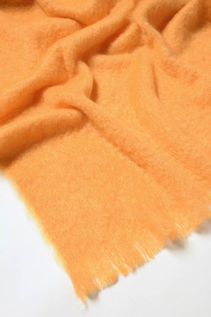 Mango Orange Mohair Throw Blanket