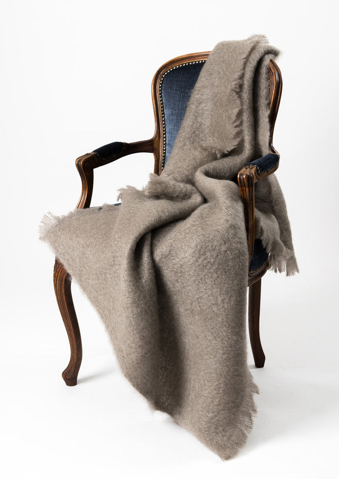 Mohair Throw Blanket New Zealand - Windermere Manuka Taupe