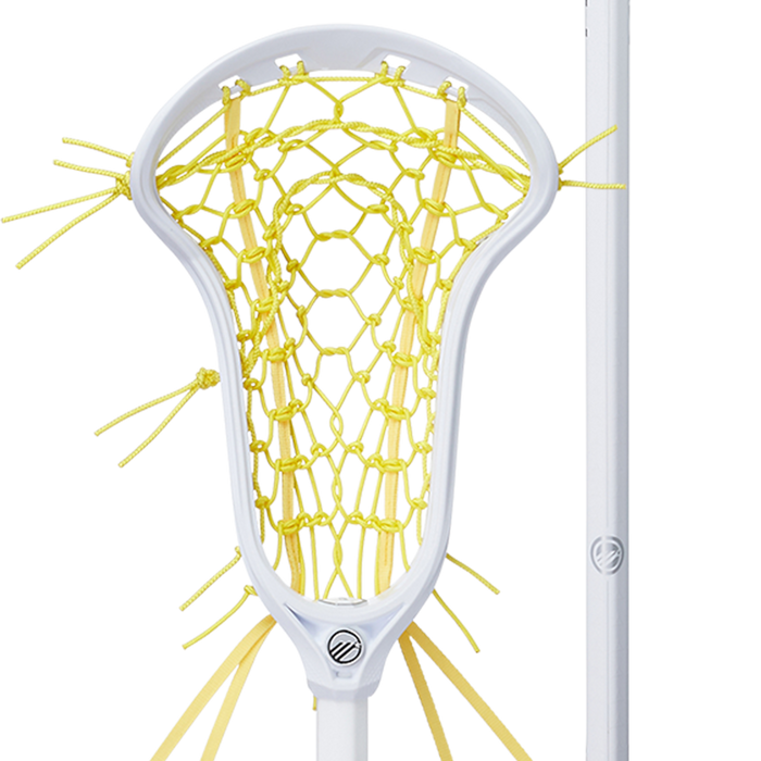 Maverik Nitro Hex Women's Complete Lacrosse Stick- White/Yellow