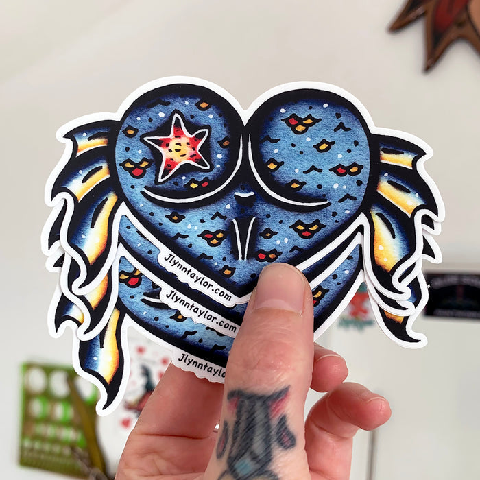 American traditional tattoo flash Mermaid Butt Heart watercolor Sticker.