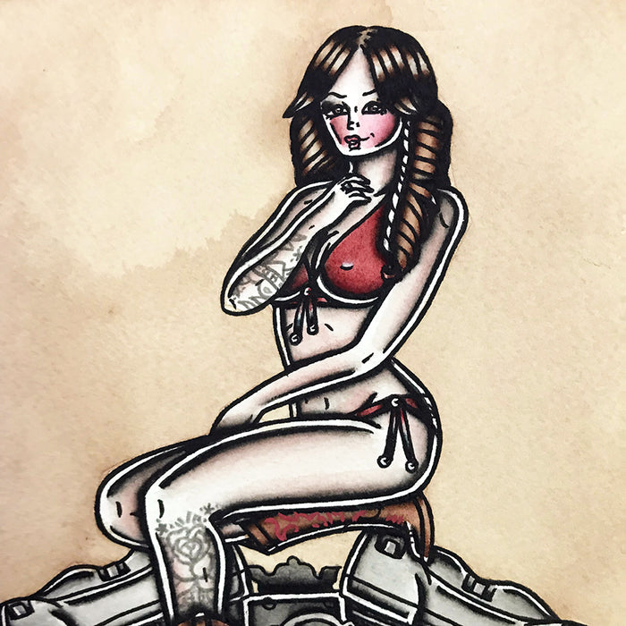 Milwaukee-Eight Engine Pinup Print