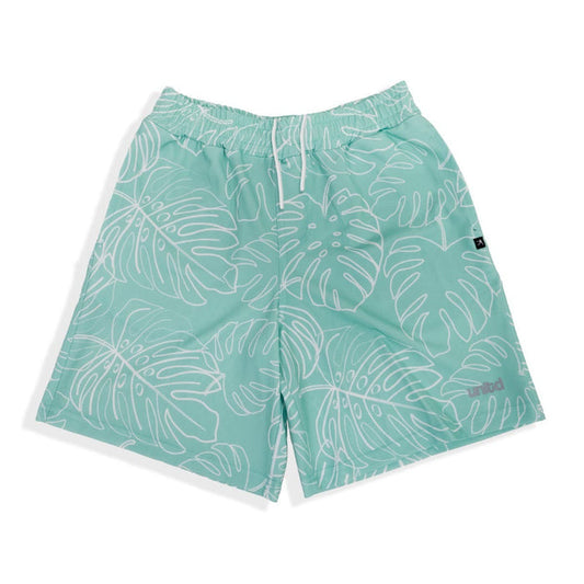 Mint Leaf Tactical 3.0 Youth Lacrosse Shorts front view with waistband strings showing
