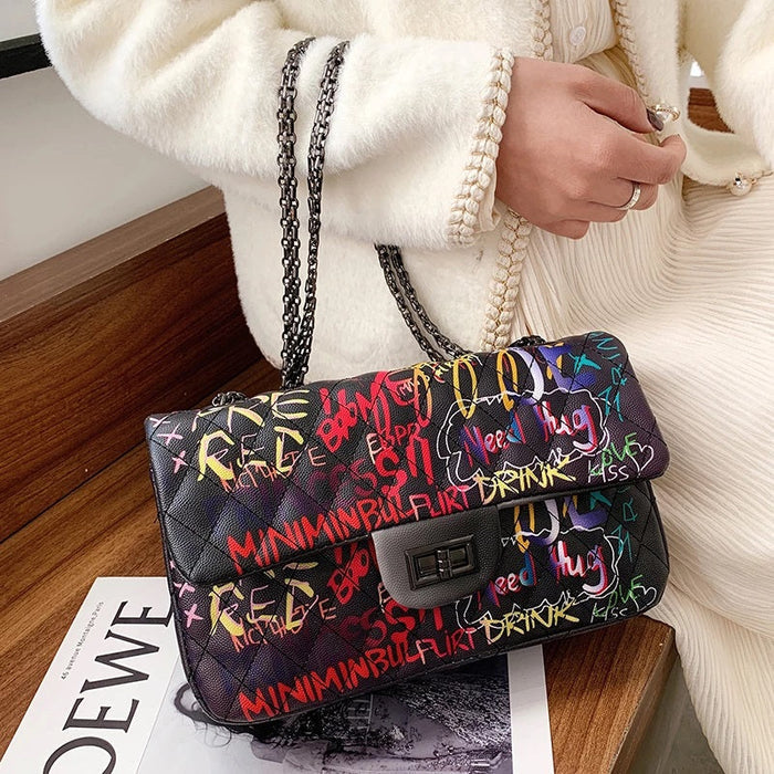 Modish Graffiti Chain Bag